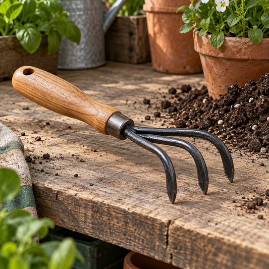 Garden Claw Hand Cultivator in a gardening setting