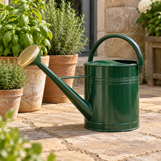 Long-Spout Garden Watering Can in a gardening setting